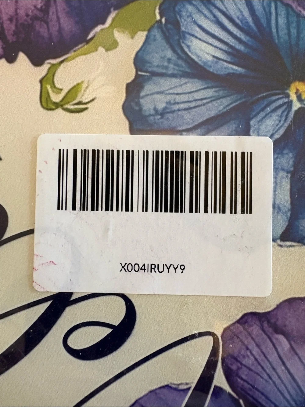 Welcome NWT Floral Wall Sign - Purple & Blue Pansies. Ready to hang. Size 12”